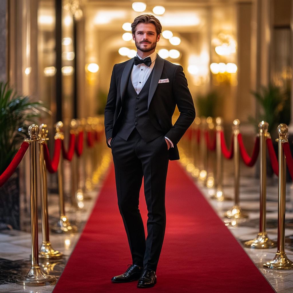 Wedding Black Formal 3 Piece Tuxedo Men’s Groom Suit , Mens Clothing , Custom Suit , One Button Suit