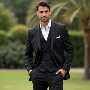 Luxury Black 3 Piece Tuxedo Men’s Suit ,wedding Groom Suit , Custom Suit , Slim Fit Suit Men