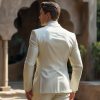Men Cream Color 3 Piece Formal Event Suit , Groom Slim Fit Suit , Groomsmen Gift , Bespoke Suit Men Men's Dress