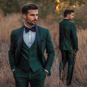 Premium Green Color 3 Piece Tuxedo Men’s Suit , Men 3 Piece Suit , Groomsmen Suit , Bespoke Suit , Wedding , Engagement , Prom Suit