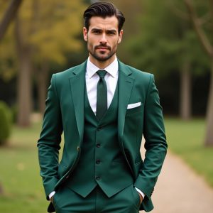 Green Color Men Suit , Men 3 Piece Groomsmen Suit , Tuxedo Suit Men , Wedding Suit Men , Custom Suit Men
