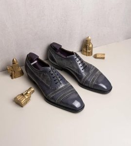 Handmade Qinghua Porcelain Bespoke Leather Shoes: Italian Style Men's Leather Shoes Wedding Shoes For Men