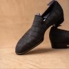 Handmade Black Suede Leather Loafers: Italian Bespoke Shoes