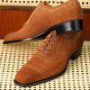 Men's Suede Leather Oxford Captoe Shoes Bespoke Handmade Leather Shoes Italian Classic Shoes