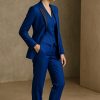 Women's Royal Blue Color 3 Piece Suit - Tailored Blazer Set - Custom Formal Outfit - Bridesmaid Dress - Prom Dress