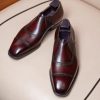 Handmade Brown Leather Loafers: Italian Oxford Wedding Shoes