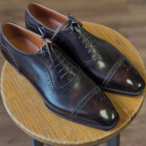 Men's Handmade Goodyear Welted Adelaide Oxford Shoes: Italian Leather Wedding Shoes Bespoke Shoes For Men