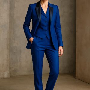 Women’s Royal Blue Color 3 Piece Suit – Tailored Blazer Set – Custom Formal Outfit – Bridesmaid Dress – Prom Dress