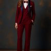 Women's Burgundy Red Color 3 Piece Suit - Tailored Blazer Set - Custom Formal Outfit - Bridesmaid Dress - Prom Dress
