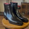 Black Chelsea Boots Leather Goodyear Welted Zipper Boots Italian Leather Handmade Boots Unisex Boots