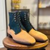 Blue Suede Leather Chukka Boots  Italian Leather Handmade Boots Unisex Patina Boots