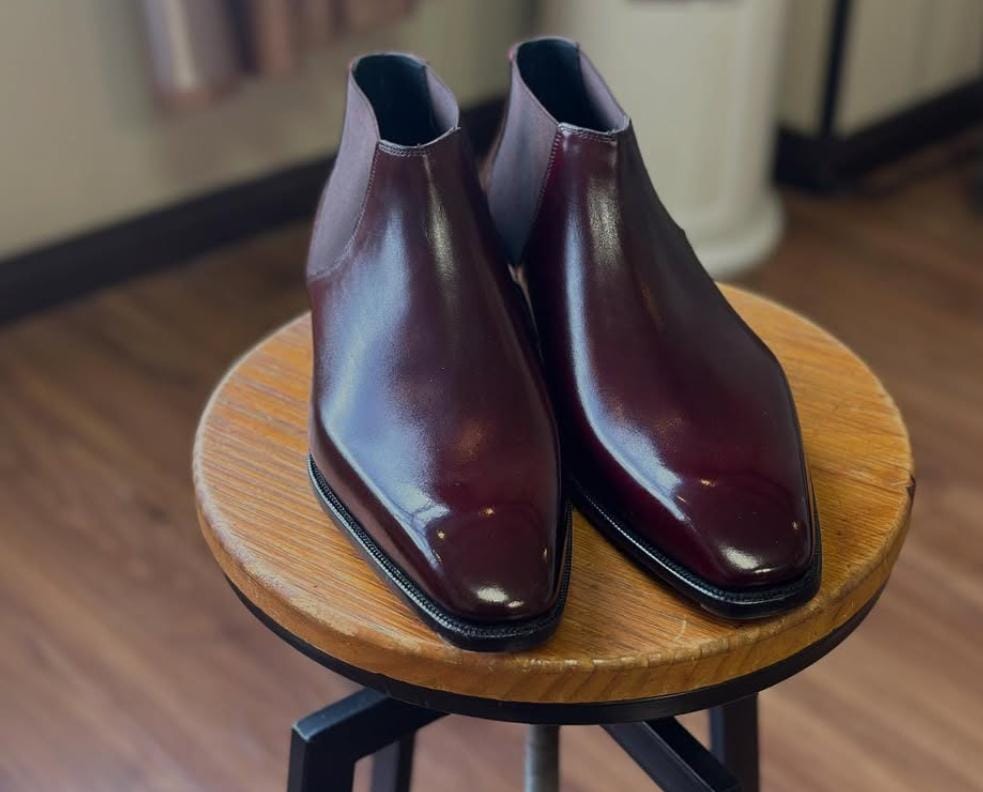 Ankle Boots For Men Burgundy Boots Unisex Boots Handmade Vintage Boots Premium Leather Boots