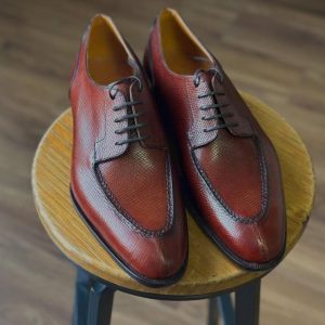 Handmade Brown Split Toe Double Tone Leather Derby Shoes