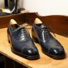 Dark Blue Colour Men's Oxford Shoes Handmade Shoes Italian Wedding Shoes Men's Oxford Shoes Goodyear Welted Shoes