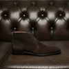Black Leather Chukka Boots Goodyear Welted  Boots  Italian Leather Handmade Boots Unisex Boots