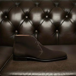 Brown Suede Leather Chukka Boots Goodyear Welted  Boots  Italian Leather Handmade Boots Unisex Boots