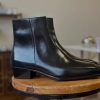 Black Chelsea Boots Leather Goodyear Welted Zipper Boots Italian Leather Handmade Boots Unisex Boots
