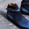 Blue Suede Leather Chukka Boots Italian Leather Handmade Boots Unisex Patina Boots