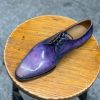 Three Eyes Handmade Leather Patina Derby Shoes Men's Casual Shoes Wedding Shoes