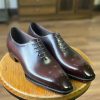 Brown Patina Men's Oxford Shoes Wholecut Handmade Shoes Men's Casual Italian Shoes