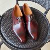 Gray Patina Wholecut Oxford  Handmade Goodyear Welted  Oxford Shoes: Italian Leather Wedding Shoes