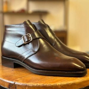 Brown  Leather Chukka Boots Goodyear Welted  Boots  Italian Leather Handmade Boots Unisex Boots