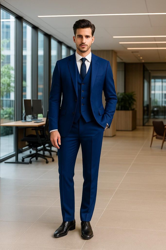 Men 3 Piece Suit Wedding Tuxedo For Groom – Slim Fit Suit With Vest – Formal Pant Suit- Business Men Suits