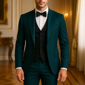 Three Piece Tuxedo Men’s Suit – Wedding Groomsmen Suit – Custom Slim Fit Suit Men – Elegant Formal 3 Piece Suits