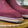 Burgundy Suede Chelsea Norwegian Stitch Boots Leather Goodyear Welted Zipper Boots Italian Leather Handmade Boots Unisex Boots