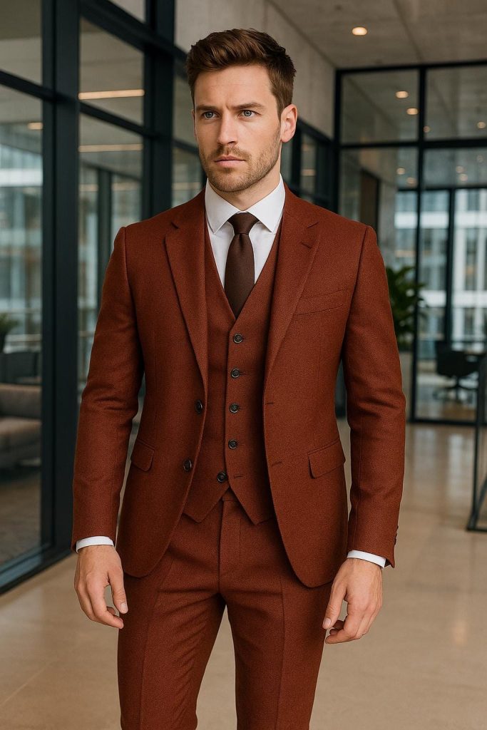 Men 3 Piece Suit Wedding Tuxedo For Groom – Slim Fit Suit With Vest – Formal Pant Suit- Business Men Suits