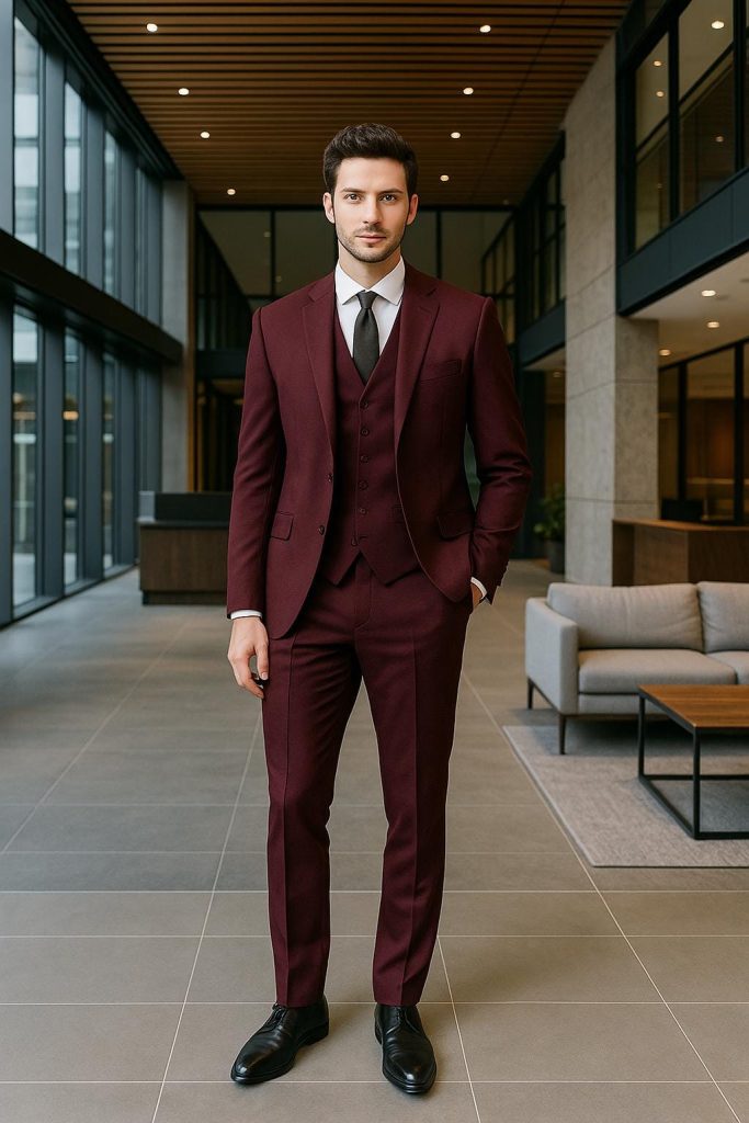 Men 3 Piece Suit Wedding Tuxedo For Groom – Slim Fit Suit With Vest – Formal Pant Suit- Business Men Suits